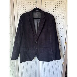 Stafford Corduroy Blazer Jacket Sport Coat Mens 46R Cotton Black Classic Fit